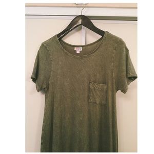 EUC Lularoe XS Carly - Acid wash army green
